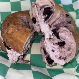 Blueberry bagel with blueberry cream cheese Blueberry bagel with blueberry cream cheese