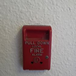 Fire Alarm Testing - Outside of an older style manual pull station