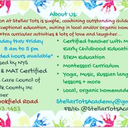 Stellar Tots - This just in! Our flyers have arrived! Call or email for more info.