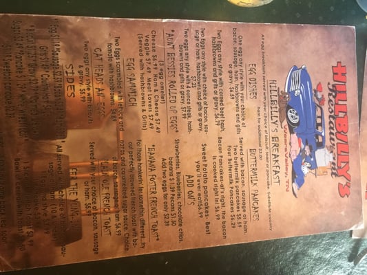 Menu photo 6 Hillbilly's Restaurant Sevierville, TN Menu photo 6 Hillbilly's Restaurant Sevierville, TN