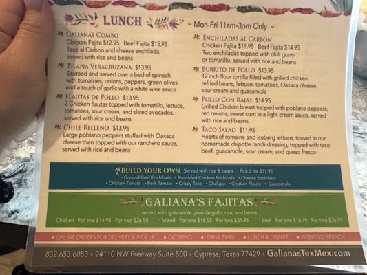Menu photo 5 Galiana’s Tex Mex & Agave Bar Cypress, TX