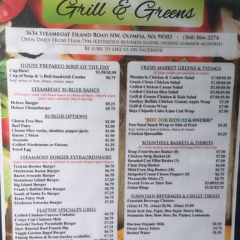 Steamboat Grill & Greens - New menu, reverse side (May 2015) - American Near Me - Olympia, Washington Steamboat Grill & Greens - New menu, reverse side (May 2015) - American Near Me - Olympia, Washington