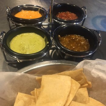 Machete Tequila + Tacos - The chips and salsa sampler. - Mexican Near Me - Denver, Colorado Machete Tequila + Tacos - The chips and salsa sampler. - Mexican Near Me - Denver, Colorado