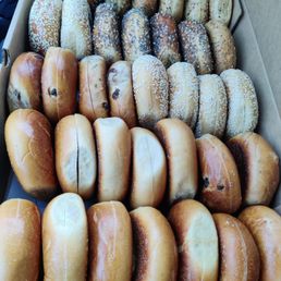 A box of 3 dozen bagels A box of 3 dozen bagels