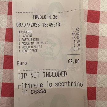 Al Vaporetto - The bill the second time. - Trattorie Near Me - Venezia, VE