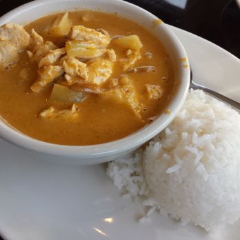 Thai Express - Massaman curry with steamed white rice - Thai Near Me - Gaithersburg, Maryland