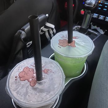 Sip N Dip - Taro oreo smoothie and green slush - Bubble Tea Near Me - Los Angeles, California