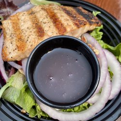 Village Cafe-Village Pub -  Pentwater - Half Michigan cherry salad with salmon