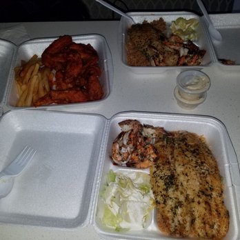 Kajun Seafood & Wings - 2 fish and shrimp platters with an order of wings as well. - Seafood Near Me - Beaumont, Texas Kajun Seafood & Wings - 2 fish and shrimp platters with an order of wings as well. - Seafood Near Me - Beaumont, Texas