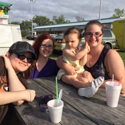 Happy girls! My crew today including our littlest yelper! Checking out Cool Tiger Snoballs!