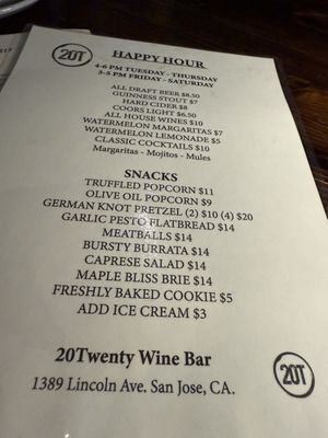 Menu photo 7 20Twenty Restaurant & Bar San Jose, CA Menu photo 7 20Twenty Restaurant & Bar San Jose, CA