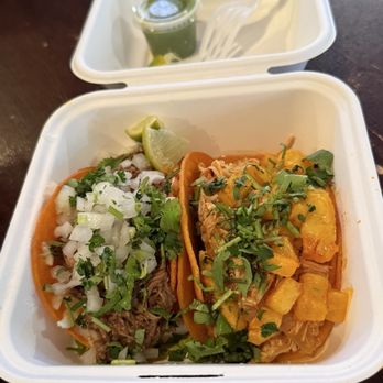 Birria LES - beef birria taco and chicken al pastor taco - Tacos Near Me - Brooklyn, New York