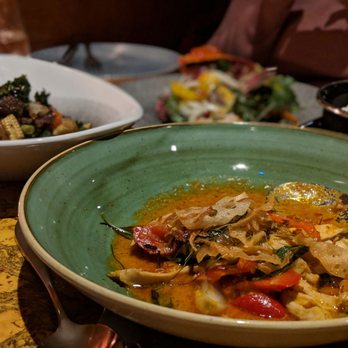 Maenam - Roasted chicken panaeng curry Stir fried hanger steak with holy basil Grilled wild salmon salad - Thai Near Me - Vancouver, British Columbia Maenam - Roasted chicken panaeng curry Stir fried hanger steak with holy basil Grilled wild salmon salad - Thai Near Me - Vancouver, British Columbia