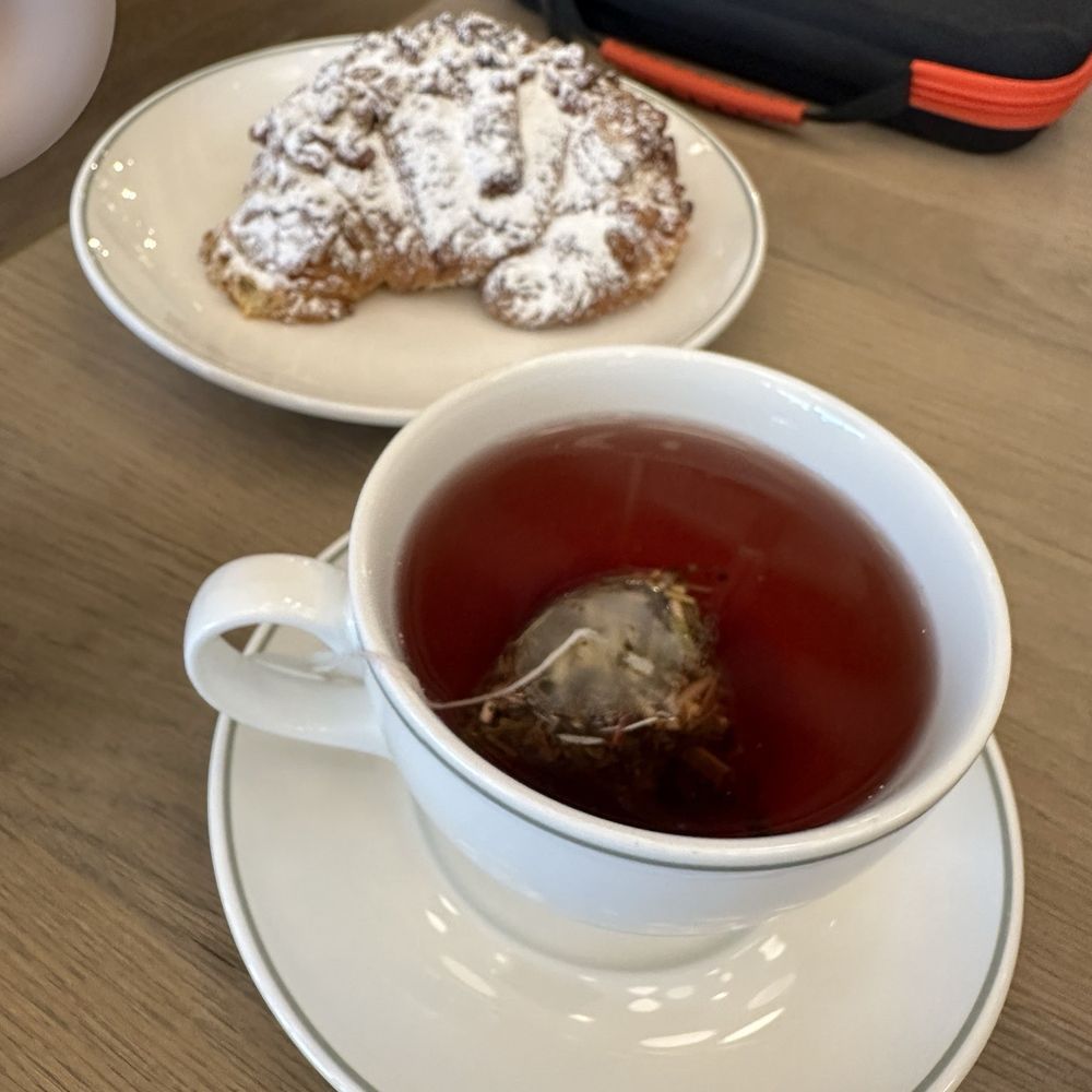 Mend Coffee & Goods - Almond croissant and hibiscus tea! - Coffee & Tea Near Me - Atlanta, Georgia Mend Coffee & Goods - Almond croissant and hibiscus tea! - Coffee & Tea Near Me - Atlanta, Georgia