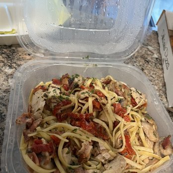Cannataro's - Linguini Carbonara add sun dried tomatoes - Italian Near Me - Chino, California