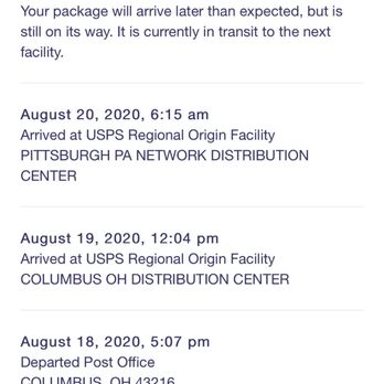US Post Office - Tracking information as of 8-28 and receipt. - Post Offices Near Me - Los Angeles, California