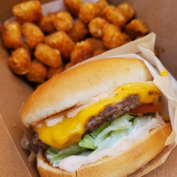 Joe's Burgers - Classic Cheeseburger ($6.75 single patty) with a side of Cajun tots ($3.50) - Fast Food Near Me - Kirkland, Washington Joe's Burgers - Classic Cheeseburger ($6.75 single patty) with a side of Cajun tots ($3.50) - Fast Food Near Me - Kirkland, Washington
