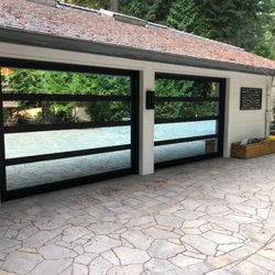 Absolute Garage Door - Custom Mirror All Glass Doors installed in Redmond