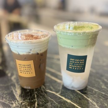 Just Cuz Cafe - House coffee and coconut matcha cloud - Cafes Near Me - Lacey, Washington Just Cuz Cafe - House coffee and coconut matcha cloud - Cafes Near Me - Lacey, Washington