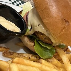 Courtepaille - My burger and fries!  Nope, ketchup is not standard.