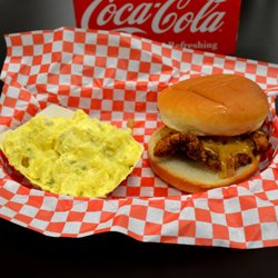Tomlin Mill One Stop - Chicken Fried Steak with Honey Mustard Sauce and side of Potato Salad