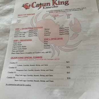 Cajun King Kaneohe - Menu - Cajun/Creole Near Me - Kaneohe, Hawaii