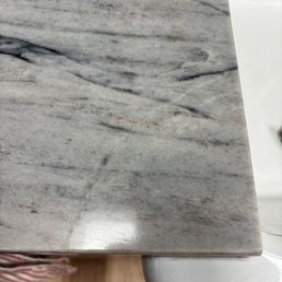 Crack adjacent and to the sink, already starting to show water soaking in
