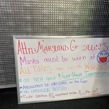 Planet Fitness - Masks required at "all times" claiming to be "Maryland Guidelines" - Gyms Near Me - Waldorf, Maryland Planet Fitness - Masks required at "all times" claiming to be "Maryland Guidelines" - Gyms Near Me - Waldorf, Maryland