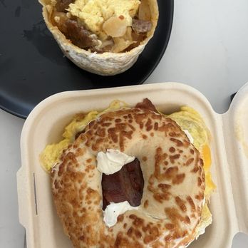 Family Breakfast - Asiago Bagel Breakfast Sandwich - Breakfast & Brunch Near Me - Draper, Utah Family Breakfast - Asiago Bagel Breakfast Sandwich - Breakfast & Brunch Near Me - Draper, Utah