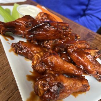 Iron Bar & Lounge - Whisky & Cola BBQ Wings. Perfectly crispy and saucy. - Lounges Near Me - New York, New York Iron Bar & Lounge - Whisky & Cola BBQ Wings. Perfectly crispy and saucy. - Lounges Near Me - New York, New York