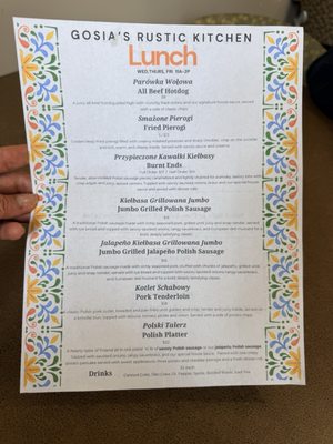 Menu photo 1 Gosias Rustic Kitchen Sheridan, IN
