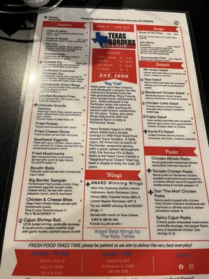 Menu photo 1 Texas Borders Bar & Grill Katy, TX