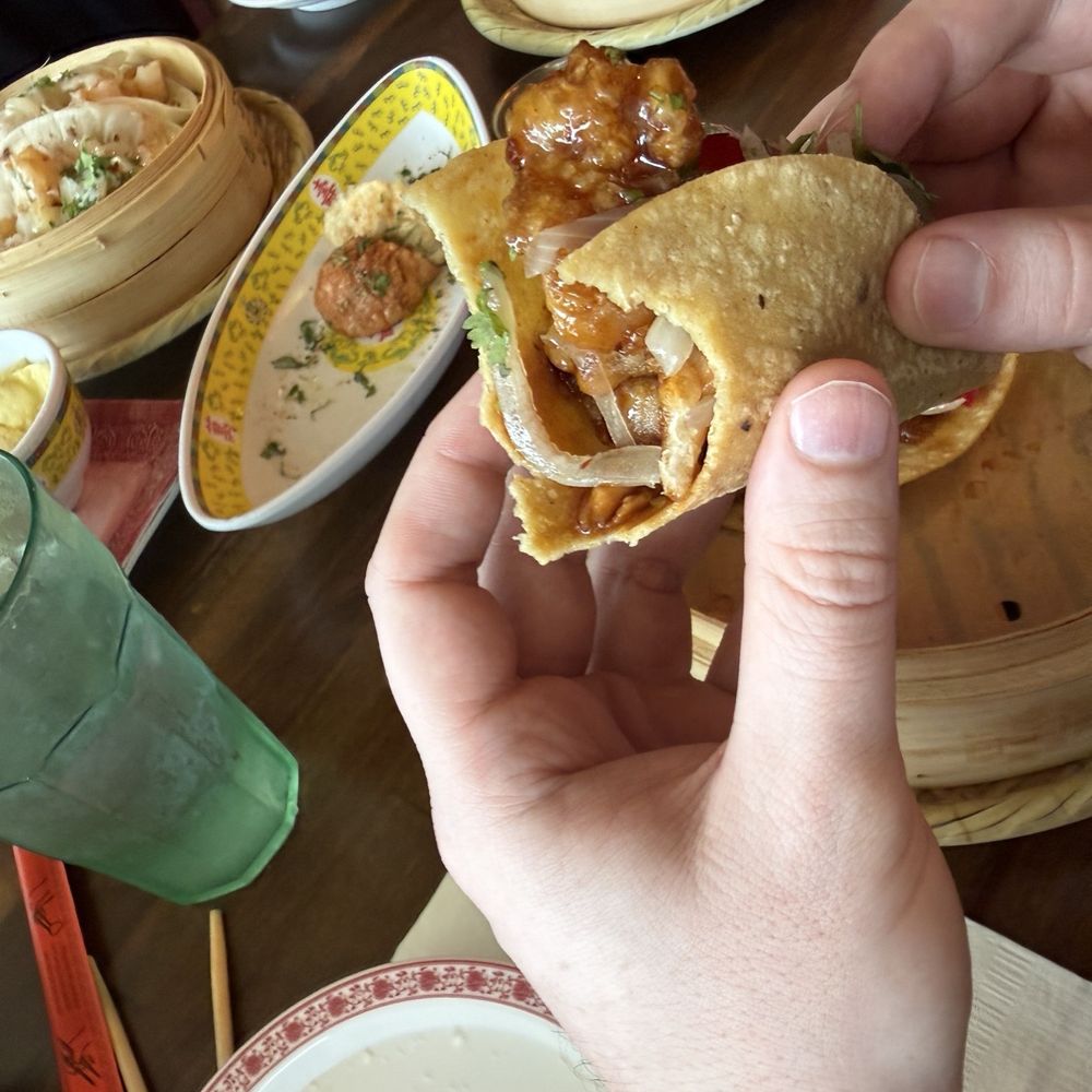 Dragon Casa - Orange chicken taco was very good! - Asian Fusion Near Me - Dallas, Texas
