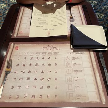 Nine Dragons Restaurant - Writing mat to practice and learn! - Chinese Near Me - Lake Buena Vista, Florida Nine Dragons Restaurant - Writing mat to practice and learn! - Chinese Near Me - Lake Buena Vista, Florida