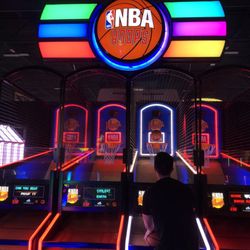 Dave & Buster's Daytona Beach - They've got great picks for sports games with a lot of basketball free throw games.