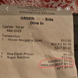 Mezcals Mexican Restaurant - I was charged separately even after protest.