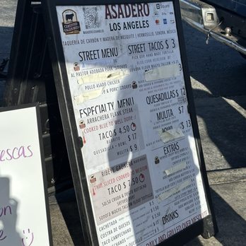 Asadero - Menu on 7/23/26 - Mexican Near Me - Los Angeles, California
