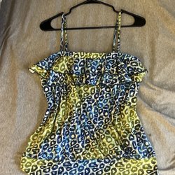 REWAR Thrift Store - Green and blue leopard print tank about 5 bucks
