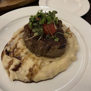District - Tuscan Filet Mignon with Chevre and White Cheddar Redskin Puree - New American Near Me - Cleveland, Ohio District - Tuscan Filet Mignon with Chevre and White Cheddar Redskin Puree - New American Near Me - Cleveland, Ohio