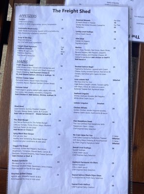 Menu photo 1 The Freight Shed Baddeck, NS