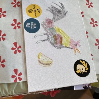 Elite Event: PDQ Chicken Marlton - Rebel Rooster w TACO via chicken "finger" painting - Yelp Events Near Me - Evesham, New Jersey