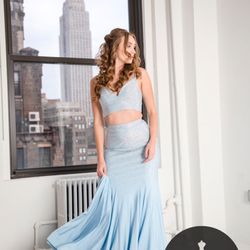 Lola's Kids & Teens - Kayla modeling our Alyce Paris two piece prom gown in Manhattan