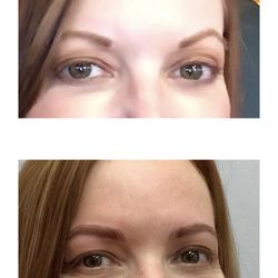 The Center Med Spa and Salon - Before and After pictures of my recent Micro Bladed Eyebrows, WOW, what a difference!
