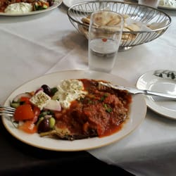 El Greko Akropolis - Vegetarian delicacy med aubergine og samlet grønnsaker
