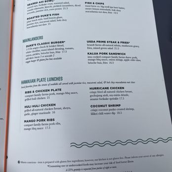 Duke's La Jolla - Main Menu - New American Near Me - La Jolla, California Duke's La Jolla - Main Menu - New American Near Me - La Jolla, California
