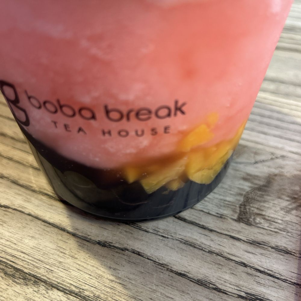 Boba Break Tea House - Boba with peach not cucumbers - Bubble Tea Near Me - Glendora, California