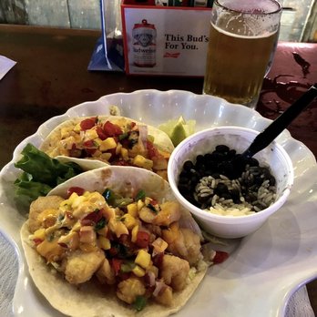 Lazy Flamingo - fish tacos of grouper - Seafood Near Me - Sanibel, Florida