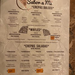 Sabor a Mi - Food menu