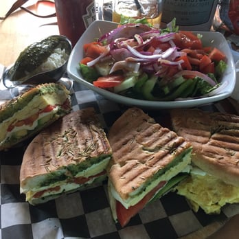 Brownstone Pancake Factory - Pesto Egg Sandwich Brunch Special. It was so delicious, and huge!!! I only at half. - Breakfast & Brunch Near Me - Edgewater, New Jersey