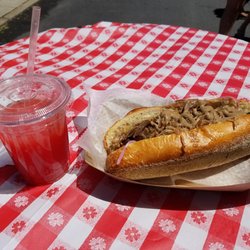 House of Gains - Roast pork banh mi and watermelon juice